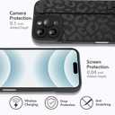 MOWIME Compatible with iPhone 16 Pro Case with Strap Wrist, Cheetah Print Shockproof Soft TPU Protective Case for Women Girls, Slim Anti Scratch Case for iPhone 16 Pro 6.3 Inch, Black