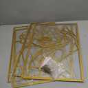 Bakovity Gold Metal Wall Art, Abstract Flower Line Sculpture, Gold Minimalist Modern Wall Decor for Living Room, Bedroom, Bathroom (4 Pieces, 17 x 12 Inches) (Gold Elegant Style)