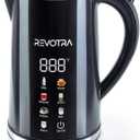 1.7L Electric Kettle, Stainless Steel Interior, 1500 Watt, Fast Boiling Water Boiler, LED Display, Temperature Control, Keep Warm, Auto Shut-Off, Boil-Dry Protection, Double Wall Cool Touch, Cordless