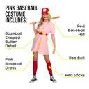 Morph, Pink Baseball Costume, Baseball Player Costume, Softball Halloween Costumes Women, Movie Character Costumes (Medium)