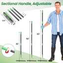 63 Thatch Rake Dethatcher Rakes for Lawns, Heavy Duty 21 Curved Double-Side Sharp Steel Tines Yard Garden Rake with Adjustable Handle for Dead Grass, Leaves, Loosening Soil