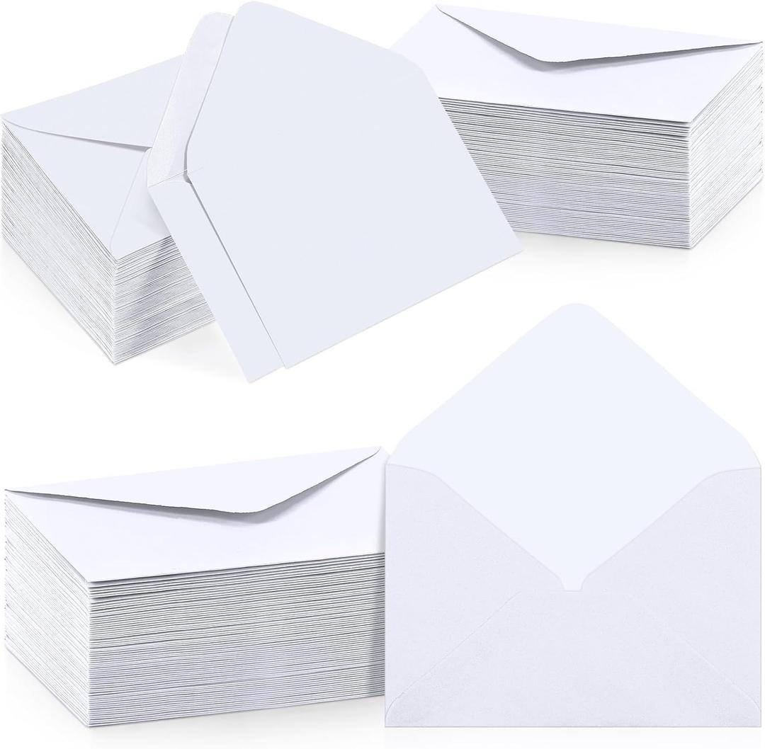 Outus 400 Pcs Gift Card Envelopes Bulk Mini Metallic Envelopes Small Business Cards Invitation Card Sleeves Tiny Envelope for Easter Graduation Birthday Wedding Greeting, 4 x 2.7 Inches(White)