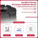 Trailer Jack Block 6H, Heavy Duty RV Stabilizer Blocks & Camper Leveling Blocks for Travel Trailer, Fits Any Tongue Jack, Post, Foot, 5th Wheel, Round, Square or Scissor Stabilizer