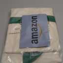 TOPDesign 1-Pack Canvas Tote Bag with an External Pocket, Reusable Grocery Shopping Bag, Top Zipper Closure, Daily Essentials (Green/Natural)