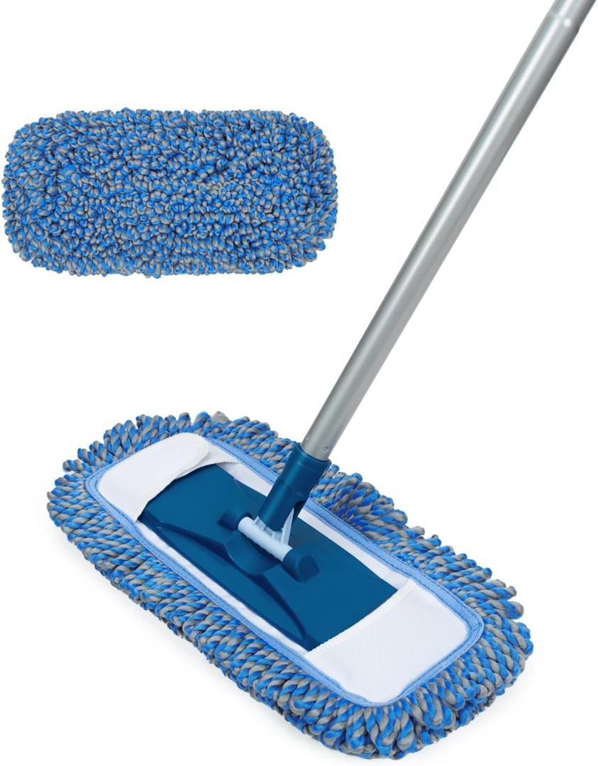 MAVRIZ Dust Mop for Hardwood Floor Washable Wet and Dry Mop with 58" Long Handle, 360 Rotating Microfiber Mop for Wood, Laminate, Tile Floor