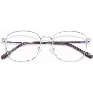OPTOFENDY Metal Blue Light Blocking Glasses for Women Men, Square Computer Eyeglasses, Anti Eyestrain & UV Protection