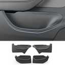 LUCKEASY 4PCS Door Side Storage Box Full Arounding for Tesla Model Y Juniper 2025 2026 Front & Rear Door Pocket Inner Organizer Trays Full Cover for Model Y Juniper Accessories TPE Black