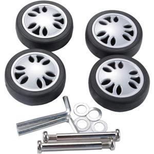 Suitcase Wheels Replacement 360 Spinner 50x15mm Kits Luggage Travel Wheel Double Accessories Universal Rubber Swivel Trolley Casters Bearings Repair Tools Set Rotating Flexible Quietness 2Pack (50mmx15mm)