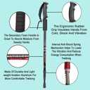 Aihoye Hiking Trekking Poles, 2 Pack Collapsible, Lightweight, Anti Shock, Walking Sticks, Adjustable Hiking Pole for Men and Women (Black)
