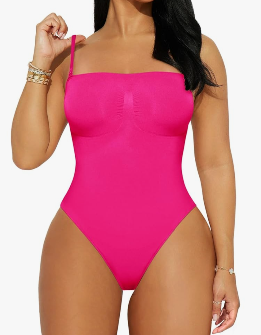 REORIA Shapewear Bodysuits for Women Tummy Control Seamless Body Shaper Sculpting Snatched Waist Butt Lifting Thigh Slimmer, Size M
