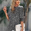 Teurkia Women's Polka Dot 3/4 Sleeve Blouse Tops Ladies Casual Office Work Crew Neck T-Shirt, M
