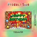 Pixel Style Happy Birthday Backdrop, 150x100cm/5x3.3ft Giant Video Game Theme Party Banner Background Colorful Boom Art Wall Decor for Kids Boys Birthday Room Decorations Photography Supplies