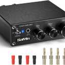 Saiyin Power Amplifier Home Audio, 80W x 2 Stereo Bluetooth Amplifier Receiver 2.0 Channel Mini Hi-Fi Class D Integrated Amp with Headphone Jack, Bass/Treble Control for Home Speakers