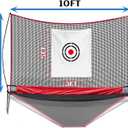 Golf Practice Hitting Net : 10×8FT Auto Ball Return Collect Quick Setup Practice Hitting Driving Aid Trainer Indoor Outdoor Yard Garage for Adults Players Teens with Turf Mat Balls Tees Bag, 10x8FT