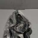 Long Black and White Wavy Wig for Women Lace Front Wig Natural Wave Synthetic Wig for Cosplay Party Use