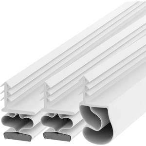 TMH Metal Door Weather Stripping Door Seal Strip - Magnetic Kerf Door Seal Kit, Full Set 36" x 84" - White Kerf Weather Stripping Door Seal.