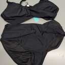 Aqua Eve Women Bikini Set - Two Piece Swimsuit Mid Rise Bathing Suit Push Up Bikini (Black, M)