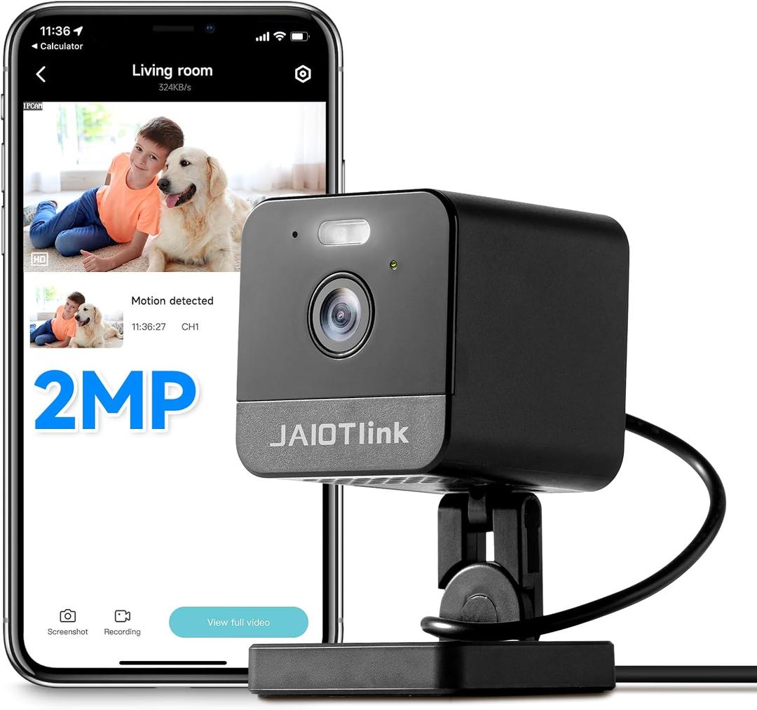 1080P 2.4g/5g Indoor Camera, Plug-in Cameras for Home Security, Baby/Elder/Home Cameras Indoor with Phone App, Night Vision, Motion Detection, 2-Way Talk, WiFi Camera Compatible with Alexa (Black)