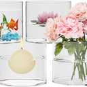 SUREHOME Glass Cylinder Vases for Centerpieces, 4 Pcs Large Clear Hurricane Glass Candle Holders 6 x 6 in Tall Floating Candle Vases Bulk for Flower Vase Home Wedding Formal Table Centerpiece Decor (Set of 4)