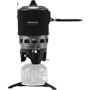 Fire-Maple "Fixed Star 3" Personal Cooking System | Pot/Jet Burner Stove System with Electric Ignition | Ideal for Hiking, Camping, Backpacking, Fishing, Hunting Trips and Emergency Use, Black