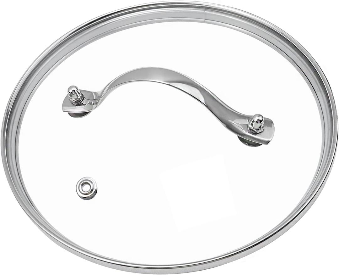 7" Tempered Glass Pan Lid with Steam Vent, Thickened to 4mm and Dishwasher Safe and Oven up to 480, Universal Lid Fit for Cast Iron Skillets, Frying Saute Pan, Cooking Pot