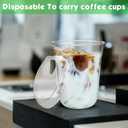 Baderke Clear Plastic Cups with Strawless Sip Lids Disposable Round Bottom Togo Cups for Coffee Smoothie Cold Beverage Coffee Shops and Party Catering(16 oz,50 Pcs)