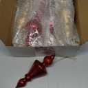 Mifoci 8 Pcs 6 Inch Mercury Glass Finial Christmas Ornaments Hanging Christmas Finials Glass Ornaments Assorted Mercury Decor for Vintage Holiday Xmas Tree Decoration(Red, Gold)