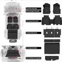 LASFIT Floor Mats & Cargo Liner Set for Ford Bronco 4-Door 2021-2026, Full Covrage Floor Liners + Cargo Mat + Backrest Mats + Underfloor Storage Mat, Heavy Duty All Weather TPE Interior Protection