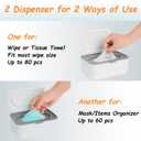 2 Pack Wipes Dispenser, Wipe Holder for Baby & Adult, Seposeve Refillable Wipe Container, Keeps Wipes Fresh, One-Handed Operation. Non-Slip, Easy Open/Close Wipes Pouch Case(2 Grey)