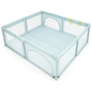  UY10025BL Large Infant Baby Playpen Safety Play Center Yard with 50 Ocean Balls, Blue