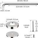 Anti Slip Shower Grab Bar 36 Inch, YuanDe Chrome Stainless Steel Bath Grab Bar, Knurled Bathroom Safety Rail, Shower Handrail Support, Handicap Elderly Balance Assist Handles-1.25" Diameter