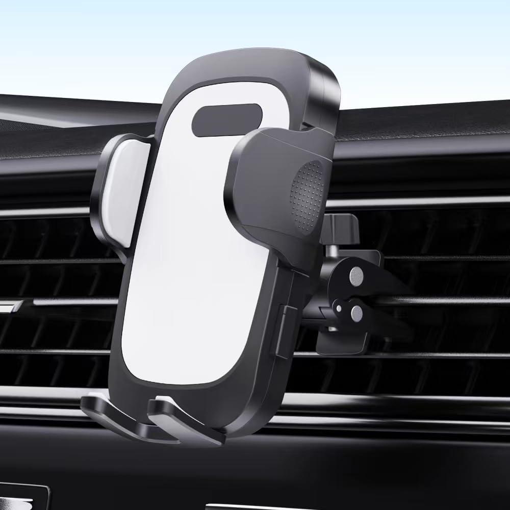 Car Phone Holder Vent, [Super Strong Clamping Force] Universal Phone Holders for Your Car, Universal Automobile Cradle Fit for iPhone Android and All Smartphones, Dark Black.