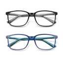 2 x SOCTICK 2 Pack Blue Light Blocking Reading Glasses Men,Anti Eyestrain Lens Lightweight Frame Eyeglasses, Large Wide Readers for Men(+2.0)