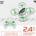 SHARPER IMAGE 2.4GHz RC Glow Up Stunt Drone with LED Lights, Mini Remote Controlled Quadcopter with Assisted Landing, Small Plane for Kids and Beginners, Wireless and Rechargeable