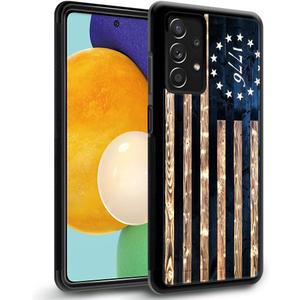 DAIZAG Compatible with Samsung Galaxy A23 Case,All-Round Protection Shockproof Anti-Scratches TPU Cover,Cases for Man Woman-1776 Vintage USA Flag Wood American Flag