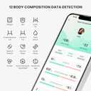 Digital Simple Scale with Led Display Practical Body Fat Scale, Bathroom Scale with Smartphone App (Black)