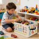 Numbers Dinosaur Storage Bins, Colorful 1-10 Educational Dino Foldable Closet Organizers Storage Basket Toybox for Toddler Playroom Nursery Preschool Classroom Clothes Bed Sheets Blankets Toys