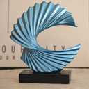 Modern Blue Ocean Wave Sculpture Abstract Resin Statues for Home Decor, Elegant Coffee Table Decor for Living Room, Unique Home Dcor Accents & Art Deco Decor for Office, Shelf, or Entryway