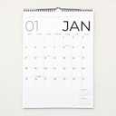 Wall Calendar 2026, 12 Months, 17" x 12" Large Wall Calendar with Hanger, Thick Paper and Spiral Binding. Classic Black & White, Professional Business Design.