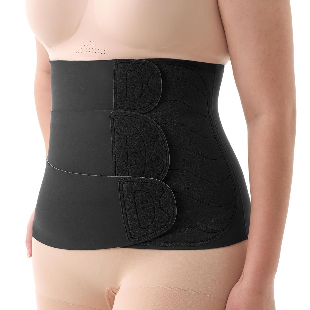 Momcozy Ergowrap Postpartum Belly Band for C-Section Recovery and Vaginal Birth, Abdominal Binder with 3D Lifting & Ergonomic Back Support, Seamless Belly Wrap Shapewear for Post Surgery Recovery, Medium