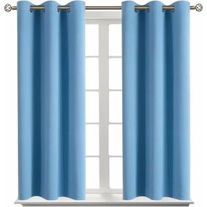 BGment Room Darkening Curtains 54 Inches Long - Grommet Thermal Insulated Drapes Window Treatment Curtains for Bedroom, 2 Panels, 38 x 54 Inch, Sky Blue