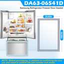 Upgraded DA63-06541D Freezer Door Gasket Compatible with Samsung Refrigerator Door Gasket Freezer Seal Replacement DA63-06541A AP5797422 RF263BEAESR Gray 34.84"x23.82" Freezer Door Seal Fridge Seal