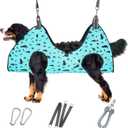 Dog Grooming Hammock - Pet Harness for Grooming Nail Trimming (XXL 120lb), Dog Sling for Nail Clipping, Dog Hanging Holder for Cutting Nail with Nail Clippers (Cyan)