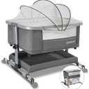 4-in-1 Baby Bassinet, Bedside Sleeper, Rocking Bassinet, Baby Playpen, with Mattress and Mosquito Net, Storage Basket, Rocking, 5-Height Adjustable