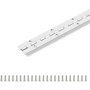 Piano Hinge 36" x 1" Stainless Steel Continuous & Piano Hinge Heavy Duty Piano Hinges, 0.039" Leaf Thickness, 1 Inch Open Width, Screw Included