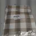 Smiry Oval Table Cloth, Waterproof Vinyl Tablecloths with Flannel Backing, Wipeable Buffalo Plaid Table Cover for Picnic, Indoor and Outdoor (Khaki & White, 60"x84")