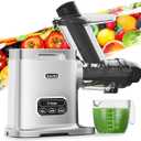 Aeitto Cold Press Juicer Machines, 3.6 Inch Wide Chute, Large Capacity, High Juice Yield, 2 Masticating Juicer Modes, Easy to Clean Slow Juicer for Vegetable and Fruit, Silver