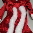 Ursobutegl Newborn Infant Baby Girl Christmas Clothes Santa Claus Romper Dress Fur Trim Velvet Jumpsuit Bodysuit Hat Costume 9-12