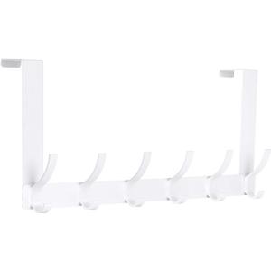 Over The Door Hooks, Door Hanger Hooks for Hanging, Over The Doors Towel Racks for Bathroom with 12 Coat Hook, Towel Holder Bathroom Accessories (White)