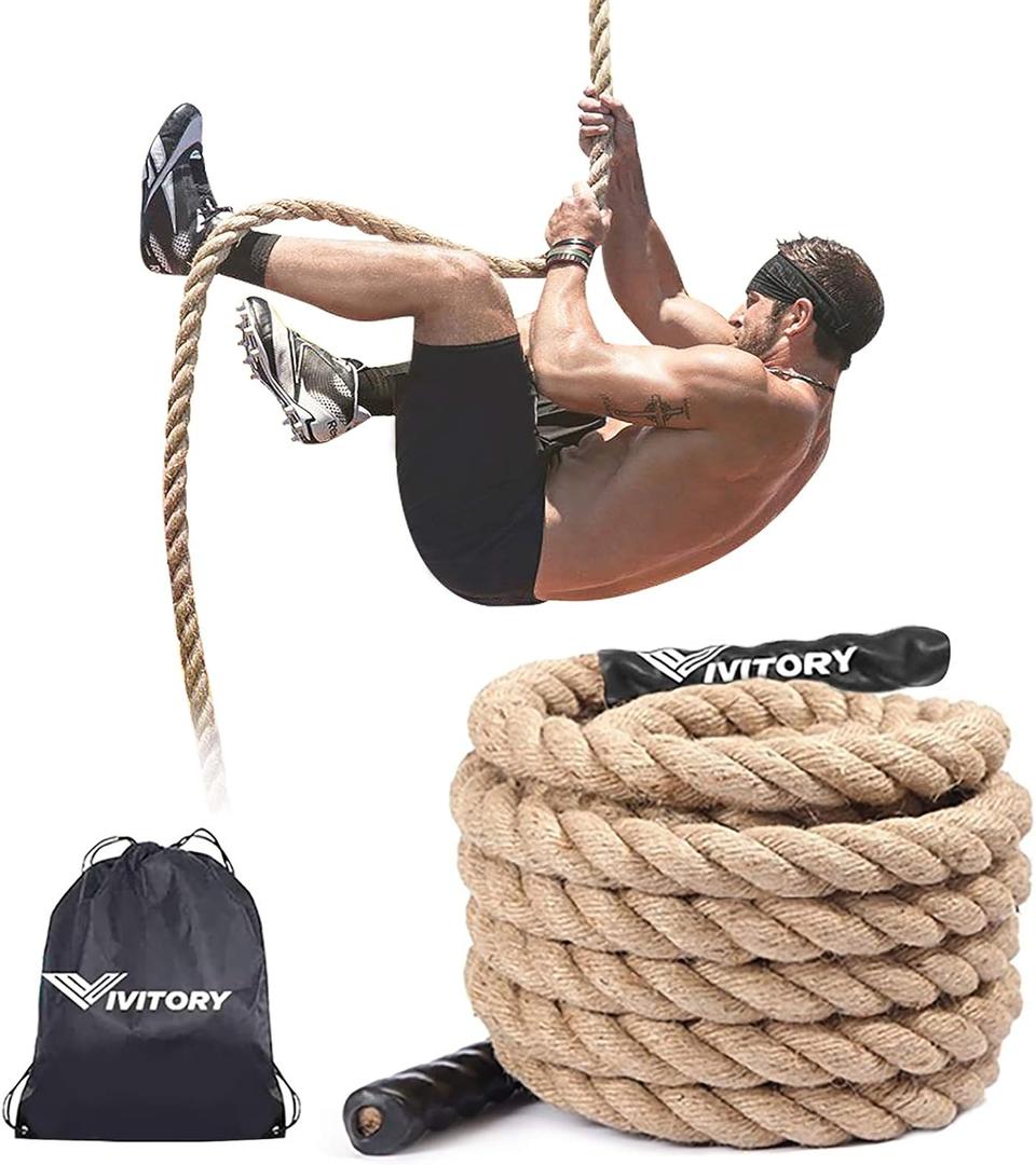 VIVITORY Gym Fitness Training Climbing Ropes, Workout Gym Climbing Rope, Home Training and Fitness Workouts,1.5'' in Diameter, 15 Ft